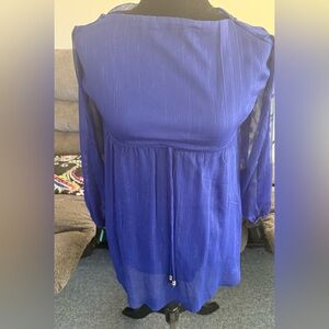 City Triangles Royal Blue Sheer Top